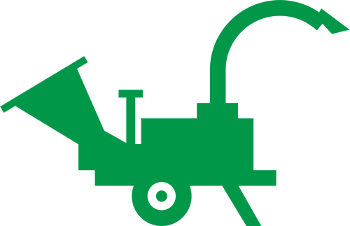 Green Wood chipper Logo